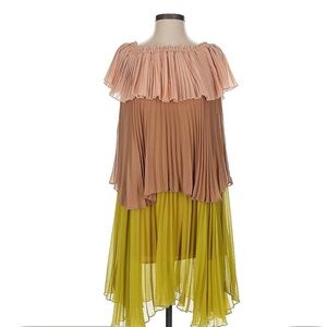 Chic Blush and Olive High Low Dress